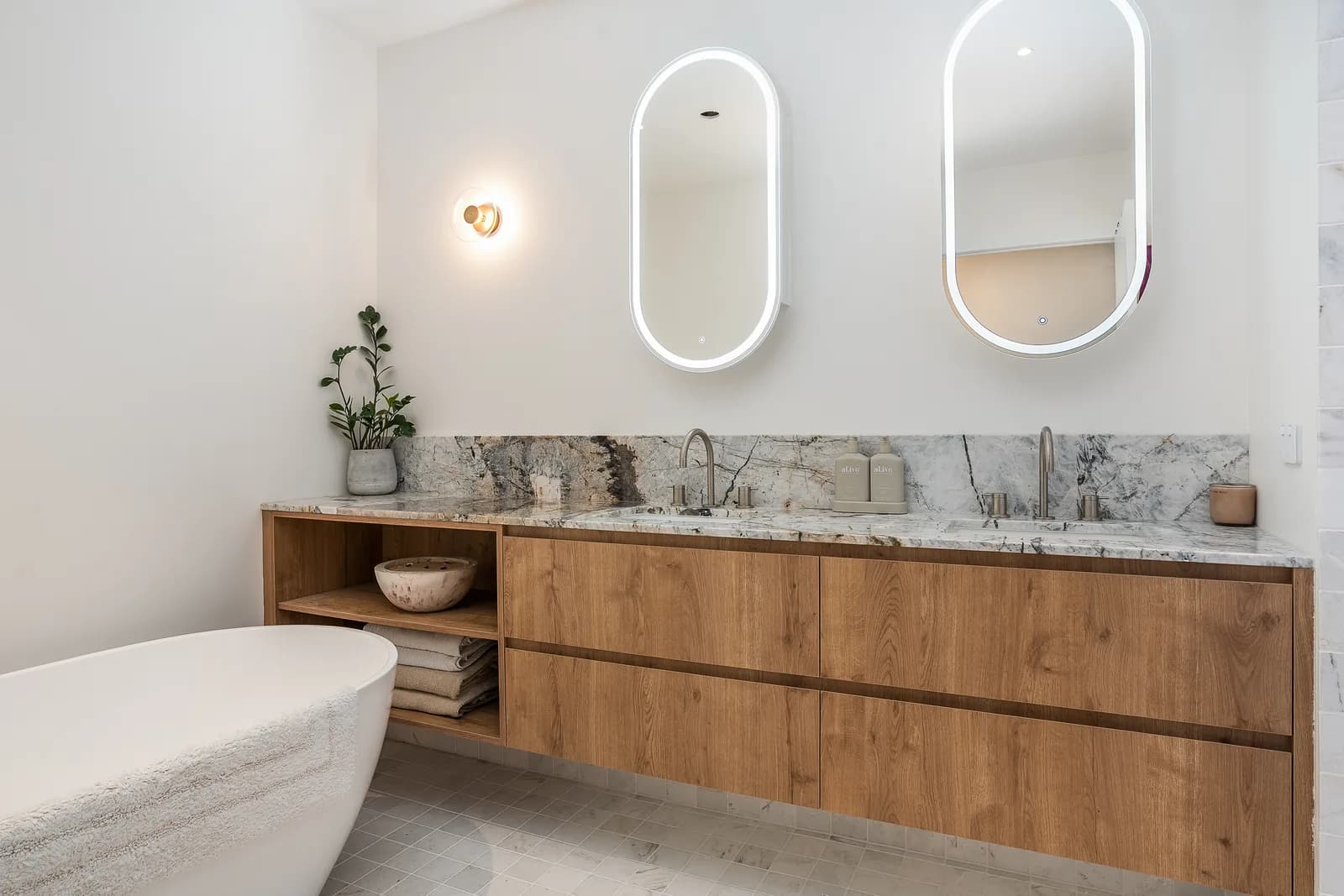 Laminex Planked Urban Oak vanity Brisbane